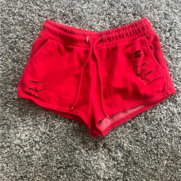 Carmar ripped red sweatshorts size small - Picture 1 of 2